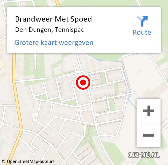 Locatie op kaart van de 112 melding: Brandweer Met Spoed Naar Den Dungen, Tennispad op 21 augustus 2023 12:17