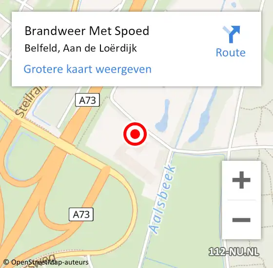 Locatie op kaart van de 112 melding: Brandweer Met Spoed Naar Belfeld, Aan de Loërdijk op 21 augustus 2023 12:25