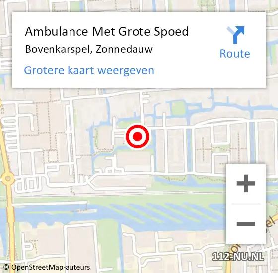 Locatie op kaart van de 112 melding: Ambulance Met Grote Spoed Naar Bovenkarspel, Zonnedauw op 21 augustus 2023 13:28