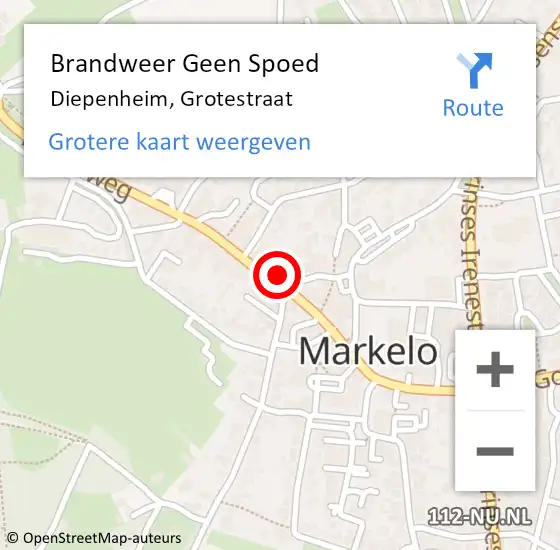 Locatie op kaart van de 112 melding: Brandweer Geen Spoed Naar Diepenheim, Grotestraat op 21 augustus 2023 14:25