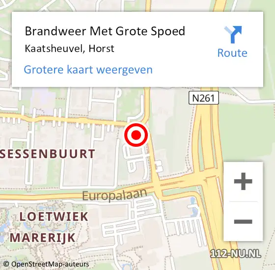 Locatie op kaart van de 112 melding: Brandweer Met Grote Spoed Naar Kaatsheuvel, Horst op 21 augustus 2023 14:32