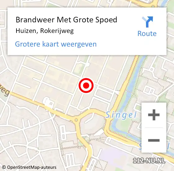 Locatie op kaart van de 112 melding: Brandweer Met Grote Spoed Naar Huizen, Rokerijweg op 21 augustus 2023 14:50