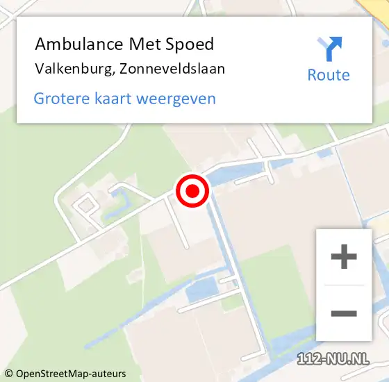 Locatie op kaart van de 112 melding: Ambulance Met Spoed Naar Valkenburg, Zonneveldslaan op 21 augustus 2023 15:12