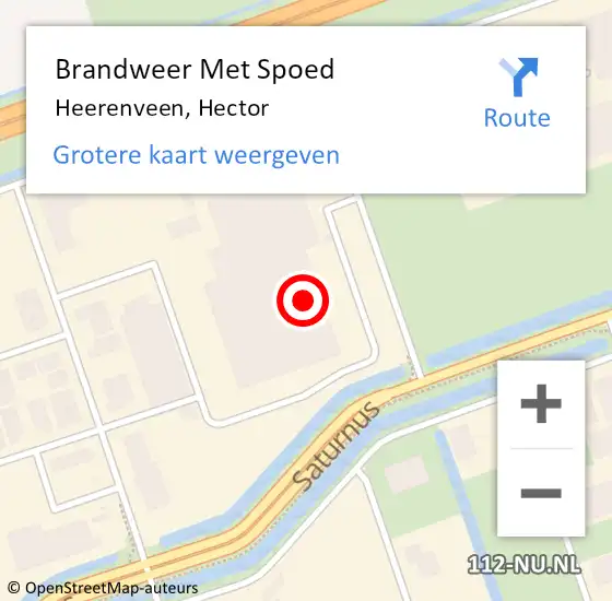 Locatie op kaart van de 112 melding: Brandweer Met Spoed Naar Heerenveen, Hector op 21 augustus 2023 15:13