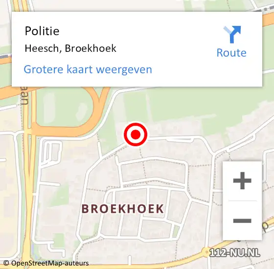 Locatie op kaart van de 112 melding: Politie Heesch, Broekhoek op 21 augustus 2023 15:17