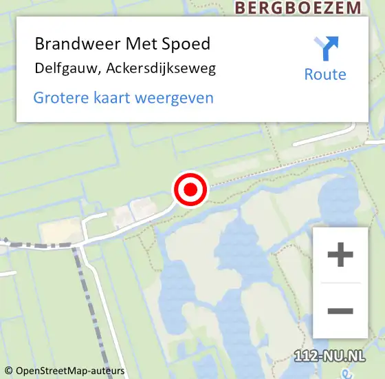 Locatie op kaart van de 112 melding: Brandweer Met Spoed Naar Delfgauw, Ackersdijkseweg op 21 augustus 2023 15:17
