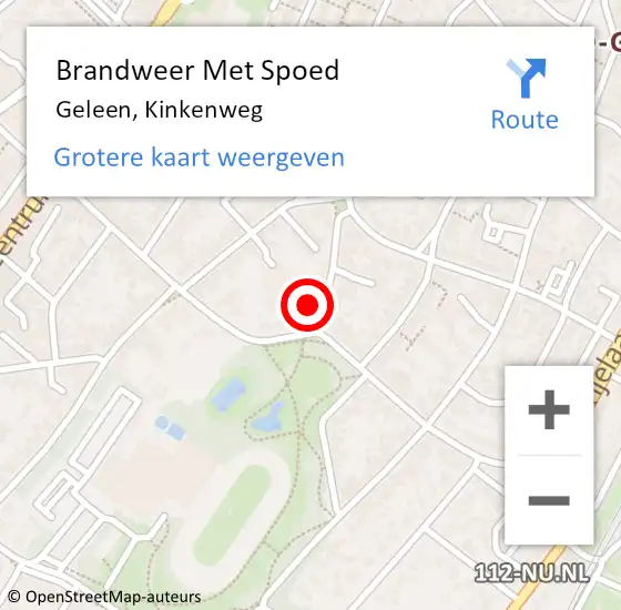 Locatie op kaart van de 112 melding: Brandweer Met Spoed Naar Geleen, Kinkenweg op 21 augustus 2023 15:40