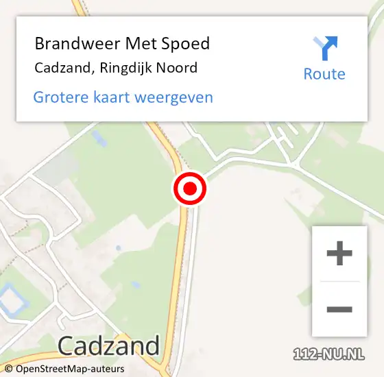 Locatie op kaart van de 112 melding: Brandweer Met Spoed Naar Cadzand, Ringdijk Noord op 21 augustus 2023 16:40