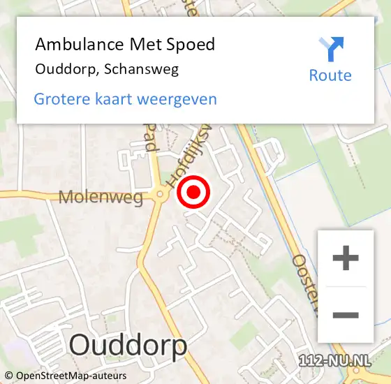 Locatie op kaart van de 112 melding: Ambulance Met Spoed Naar Ouddorp, Schansweg op 21 augustus 2023 16:45