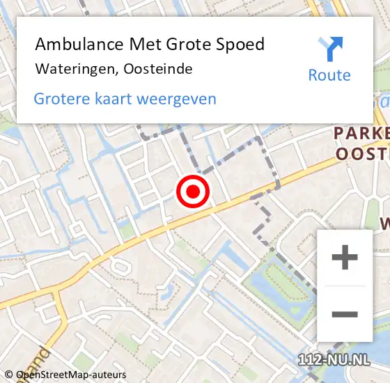 Locatie op kaart van de 112 melding: Ambulance Met Grote Spoed Naar Wateringen, Oosteinde op 21 augustus 2023 16:49