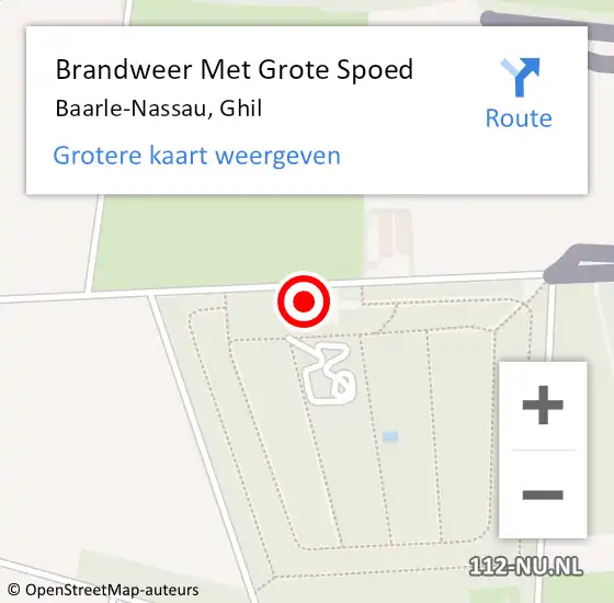 Locatie op kaart van de 112 melding: Brandweer Met Grote Spoed Naar Baarle-Nassau, Ghil op 21 augustus 2023 17:51