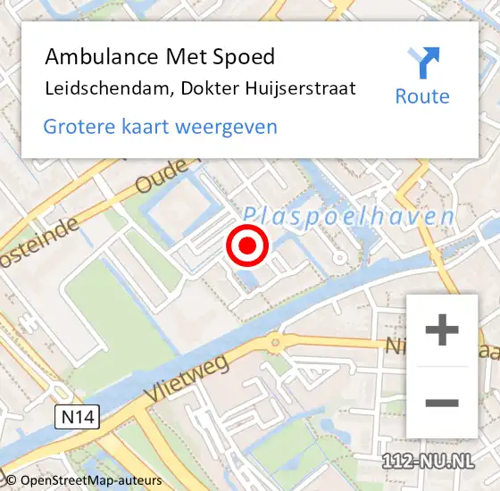 Locatie op kaart van de 112 melding: Ambulance Met Spoed Naar Leidschendam, Dokter Huijserstraat op 21 augustus 2023 19:50