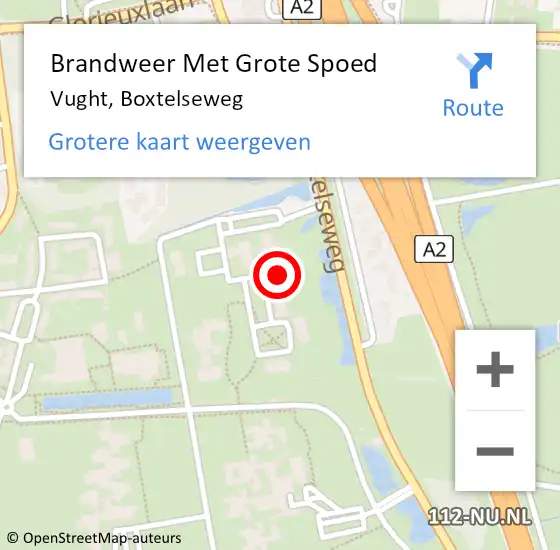 Locatie op kaart van de 112 melding: Brandweer Met Grote Spoed Naar Vught, Boxtelseweg op 21 augustus 2023 19:58