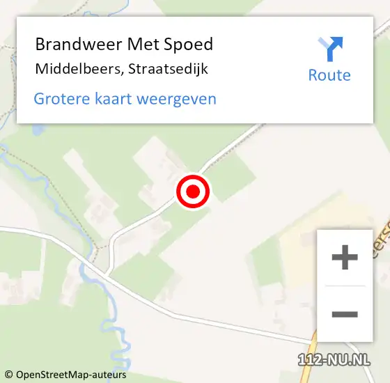 Locatie op kaart van de 112 melding: Brandweer Met Spoed Naar Middelbeers, Straatsedijk op 21 augustus 2023 20:04