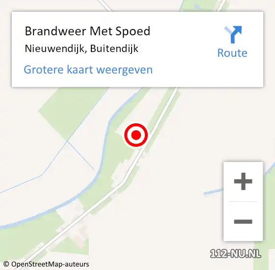 Locatie op kaart van de 112 melding: Brandweer Met Spoed Naar Nieuwendijk, Buitendijk op 21 augustus 2023 20:55