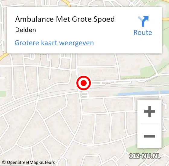 Locatie op kaart van de 112 melding: Ambulance Met Grote Spoed Naar Delden op 21 augustus 2023 21:01