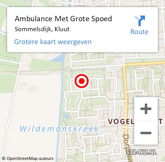 Locatie op kaart van de 112 melding: Ambulance Met Grote Spoed Naar Sommelsdijk, Kluut op 21 augustus 2023 22:18