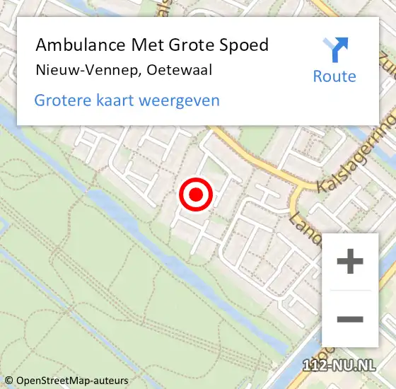 Locatie op kaart van de 112 melding: Ambulance Met Grote Spoed Naar Nieuw-Vennep, Oetewaal op 21 augustus 2023 22:36