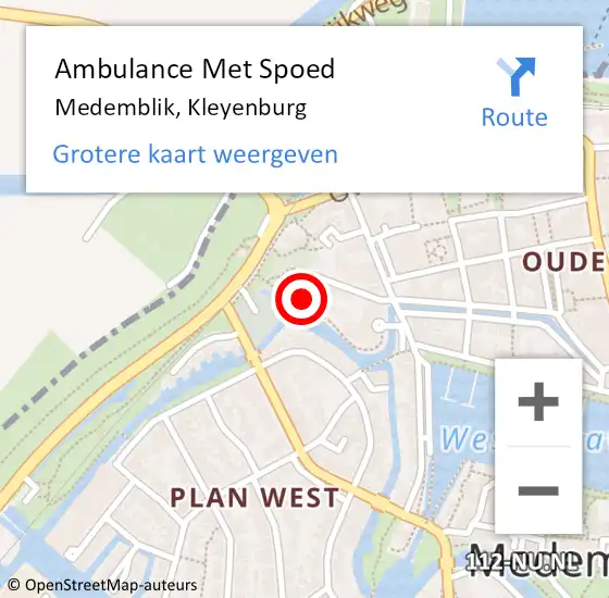 Locatie op kaart van de 112 melding: Ambulance Met Spoed Naar Medemblik, Kleyenburg op 22 augustus 2023 00:28