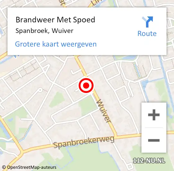 Locatie op kaart van de 112 melding: Brandweer Met Spoed Naar Spanbroek, Wuiver op 22 augustus 2023 00:30