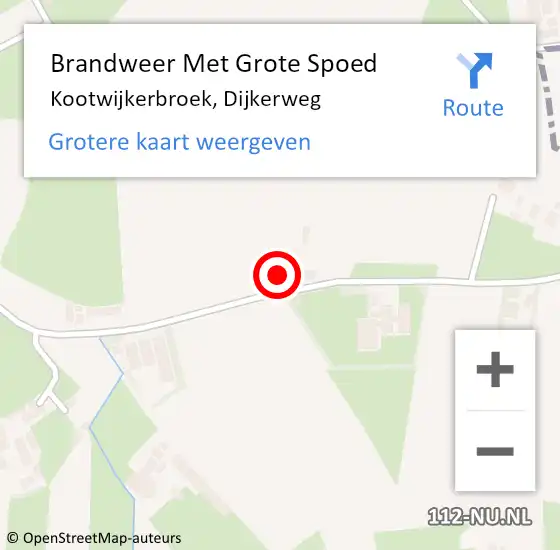 Locatie op kaart van de 112 melding: Brandweer Met Grote Spoed Naar Kootwijkerbroek, Dijkerweg op 22 augustus 2023 06:39