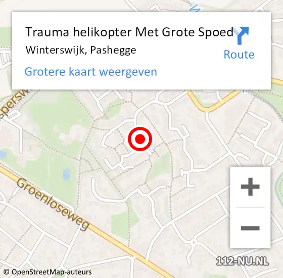Locatie op kaart van de 112 melding: Trauma helikopter Met Grote Spoed Naar Winterswijk, Pashegge op 22 augustus 2023 08:07