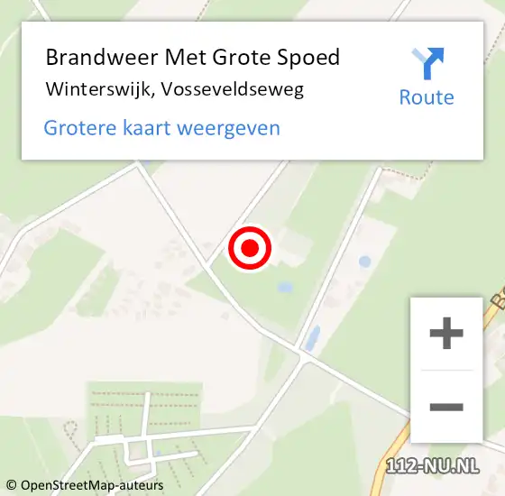 Locatie op kaart van de 112 melding: Brandweer Met Grote Spoed Naar Winterswijk, Vosseveldseweg op 22 augustus 2023 09:06