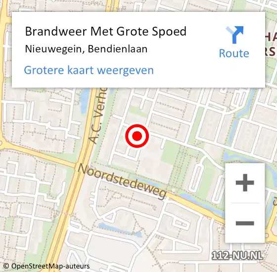 Locatie op kaart van de 112 melding: Brandweer Met Grote Spoed Naar Nieuwegein, Bendienlaan op 22 augustus 2023 10:49