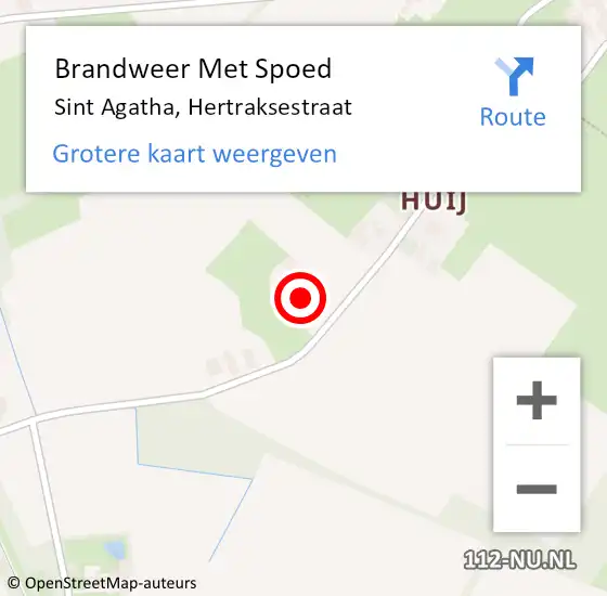 Locatie op kaart van de 112 melding: Brandweer Met Spoed Naar Sint Agatha, Hertraksestraat op 22 augustus 2023 11:08