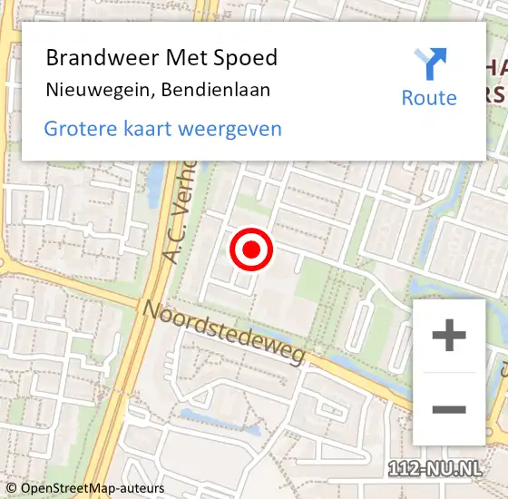 Locatie op kaart van de 112 melding: Brandweer Met Spoed Naar Nieuwegein, Bendienlaan op 22 augustus 2023 11:35