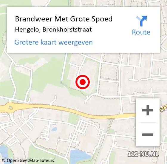 Locatie op kaart van de 112 melding: Brandweer Met Grote Spoed Naar Hengelo, Bronkhorststraat op 22 augustus 2023 12:07