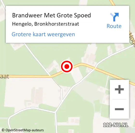 Locatie op kaart van de 112 melding: Brandweer Met Grote Spoed Naar Hengelo, Bronkhorsterstraat op 22 augustus 2023 12:10