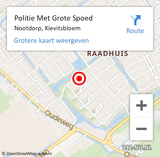 Locatie op kaart van de 112 melding: Politie Met Grote Spoed Naar Nootdorp, Kievitsbloem op 22 augustus 2023 12:22