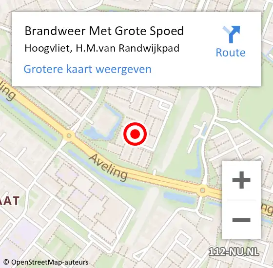 Locatie op kaart van de 112 melding: Brandweer Met Grote Spoed Naar Hoogvliet, H.M.van Randwijkpad op 22 augustus 2023 12:24