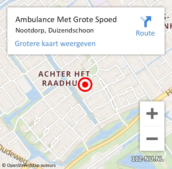 Locatie op kaart van de 112 melding: Ambulance Met Grote Spoed Naar Nootdorp, Duizendschoon op 22 augustus 2023 12:28