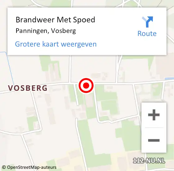 Locatie op kaart van de 112 melding: Brandweer Met Spoed Naar Panningen, Vosberg op 22 augustus 2023 12:42