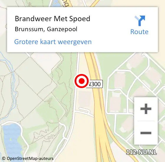 Locatie op kaart van de 112 melding: Brandweer Met Spoed Naar Brunssum, Ganzepool op 22 augustus 2023 12:54