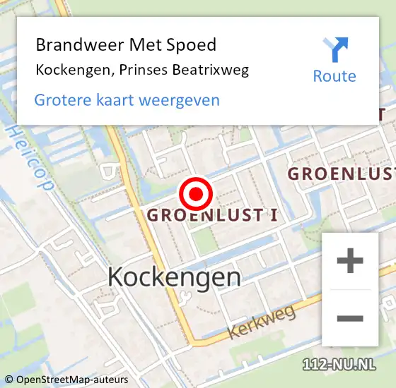 Locatie op kaart van de 112 melding: Brandweer Met Spoed Naar Kockengen, Prinses Beatrixweg op 22 augustus 2023 13:55