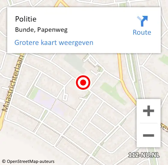Locatie op kaart van de 112 melding: Politie Bunde, Papenweg op 22 augustus 2023 14:27