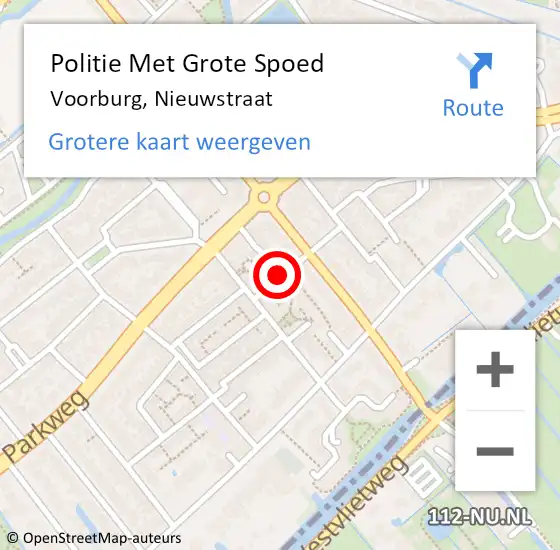 Locatie op kaart van de 112 melding: Politie Met Grote Spoed Naar Voorburg, Nieuwstraat op 22 augustus 2023 15:08