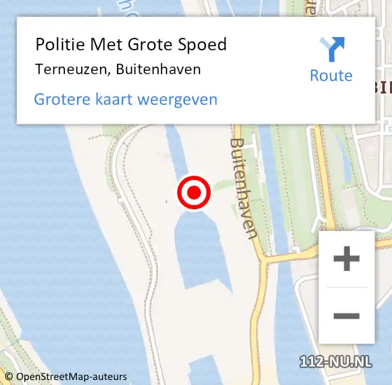 Locatie op kaart van de 112 melding: Politie Met Grote Spoed Naar Terneuzen, Buitenhaven op 22 augustus 2023 15:35