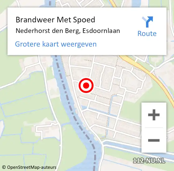 Locatie op kaart van de 112 melding: Brandweer Met Spoed Naar Nederhorst den Berg, Esdoornlaan op 22 augustus 2023 16:07