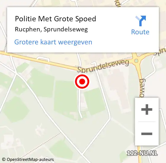 Locatie op kaart van de 112 melding: Politie Met Grote Spoed Naar Rucphen, Sprundelseweg op 22 augustus 2023 16:38