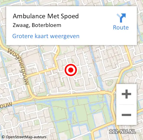 Locatie op kaart van de 112 melding: Ambulance Met Spoed Naar Zwaag, Boterbloem op 22 augustus 2023 16:44