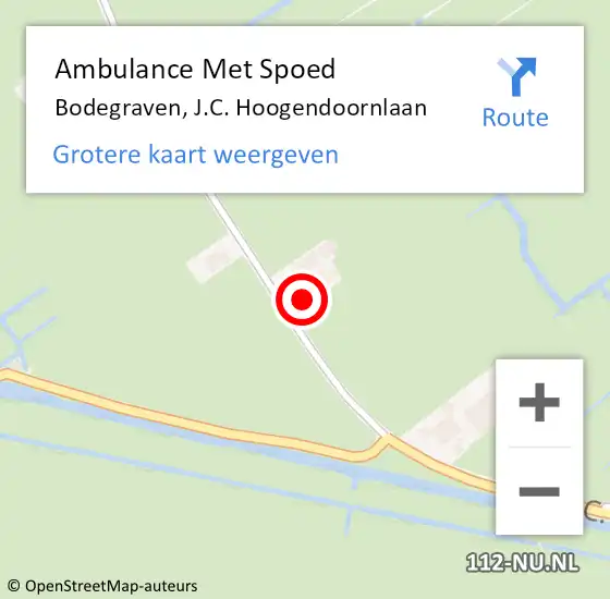 Locatie op kaart van de 112 melding: Ambulance Met Spoed Naar Bodegraven, J.C. Hoogendoornlaan op 22 augustus 2023 17:23