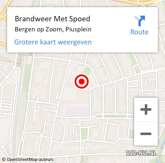 Locatie op kaart van de 112 melding: Brandweer Met Spoed Naar Bergen op Zoom, Piusplein op 22 augustus 2023 17:26