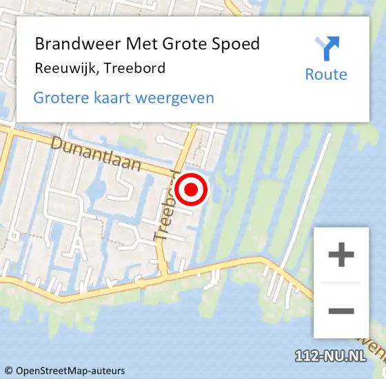 Locatie op kaart van de 112 melding: Brandweer Met Grote Spoed Naar Reeuwijk, Treebord op 22 augustus 2023 17:47