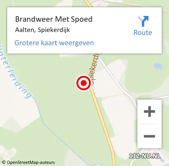 Locatie op kaart van de 112 melding: Brandweer Met Spoed Naar Aalten, Spiekerdijk op 22 augustus 2023 18:01