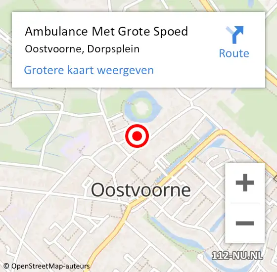 Locatie op kaart van de 112 melding: Ambulance Met Grote Spoed Naar Oostvoorne, Dorpsplein op 22 augustus 2023 18:41