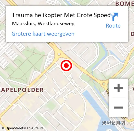 Locatie op kaart van de 112 melding: Trauma helikopter Met Grote Spoed Naar Maassluis, Westlandseweg op 22 augustus 2023 18:55